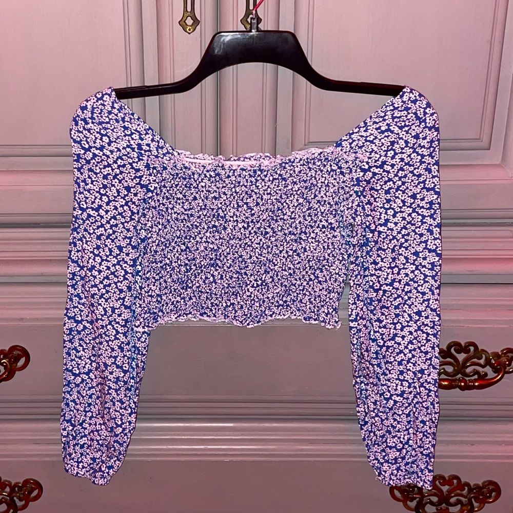 Shein puffy long sleeve fitted top